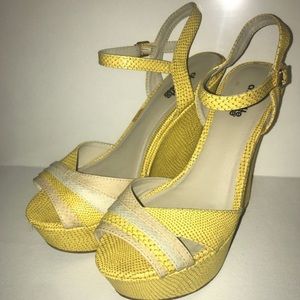Charlotte Russe yellow wedge heel